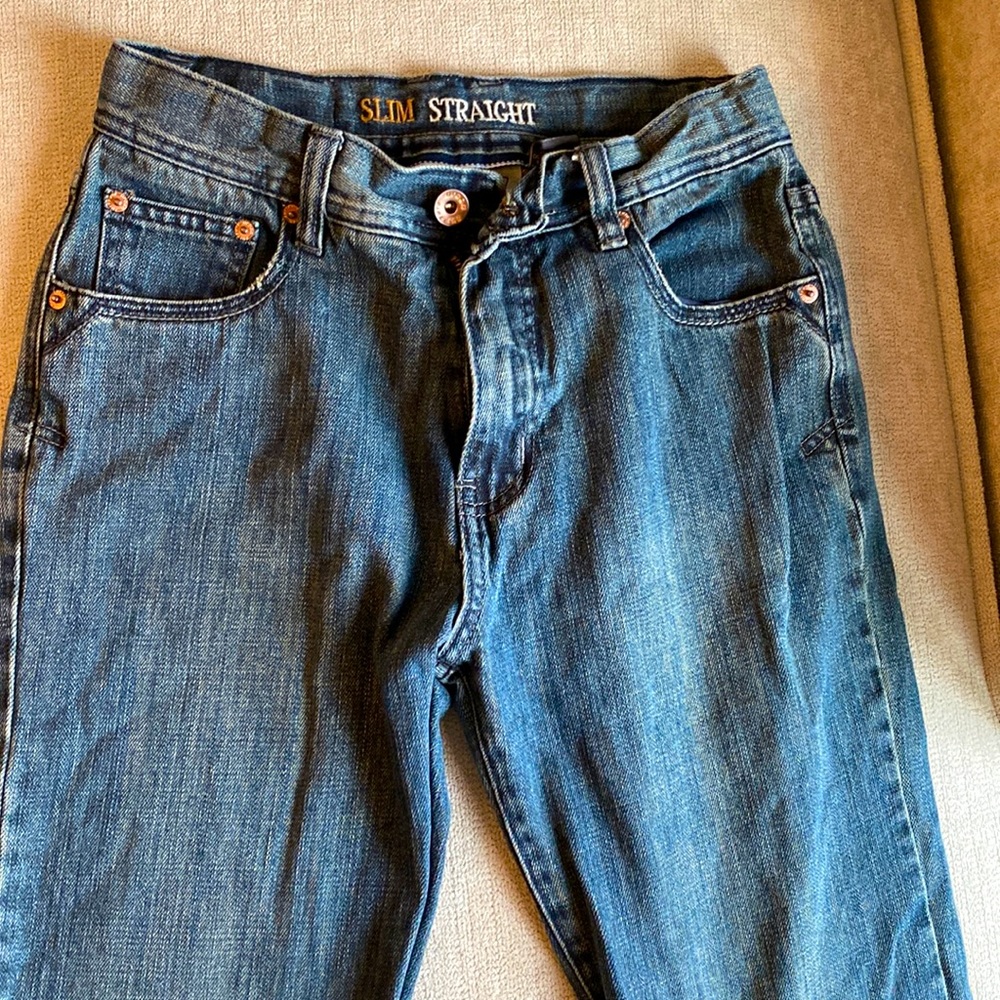 Boys size 16 Urban Up slim straight blue jeans.